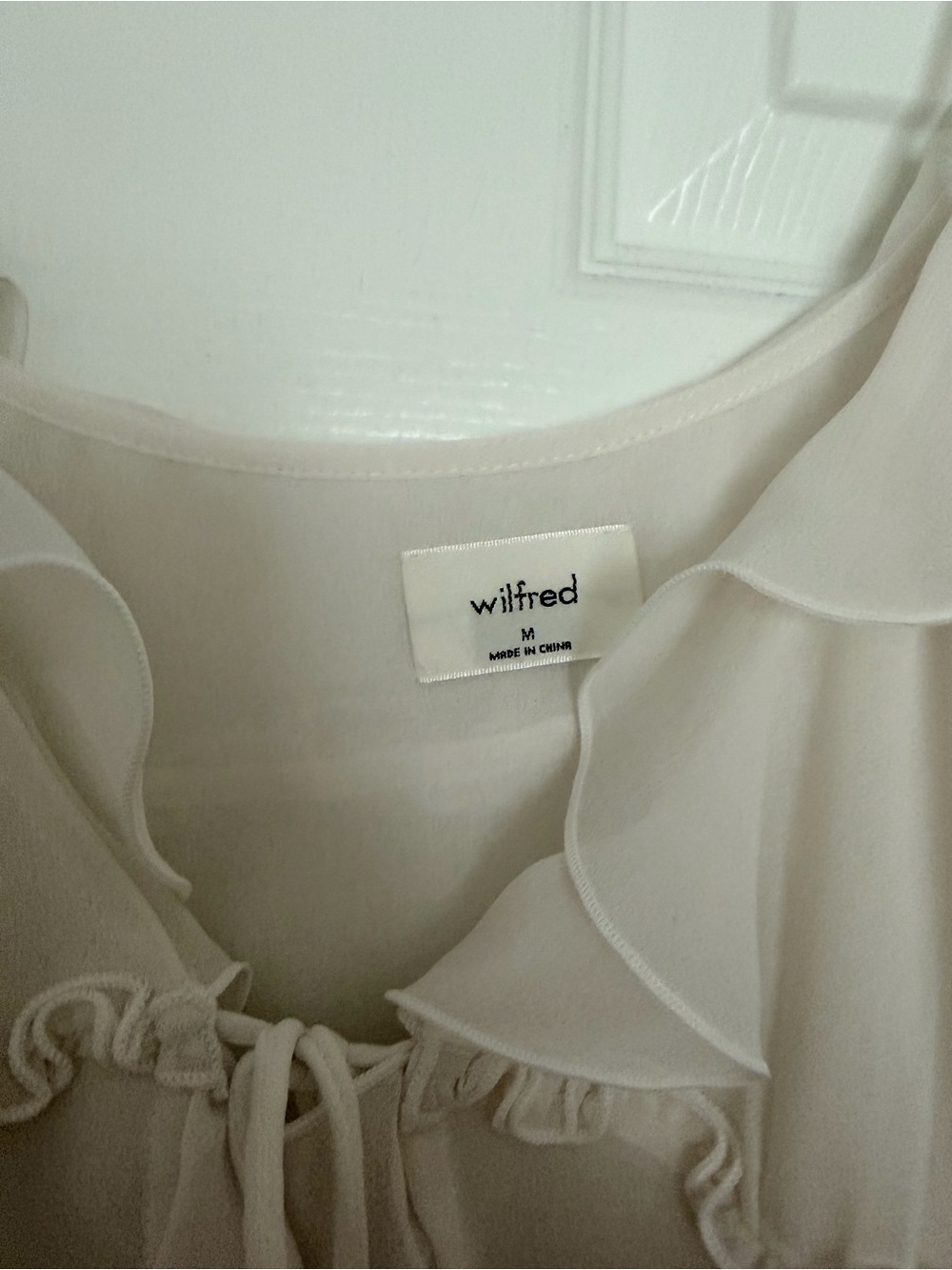 White Ruffle Tie-Front Cami Top - Picture 2 of 3